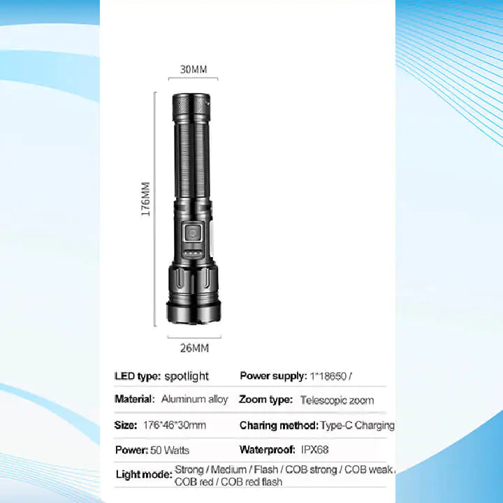 Powerful Led Flashlight Rechargeable LED