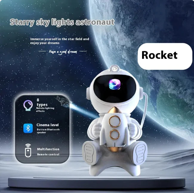 Rocket Spaceman Bluetooth Audio Projection Lamp