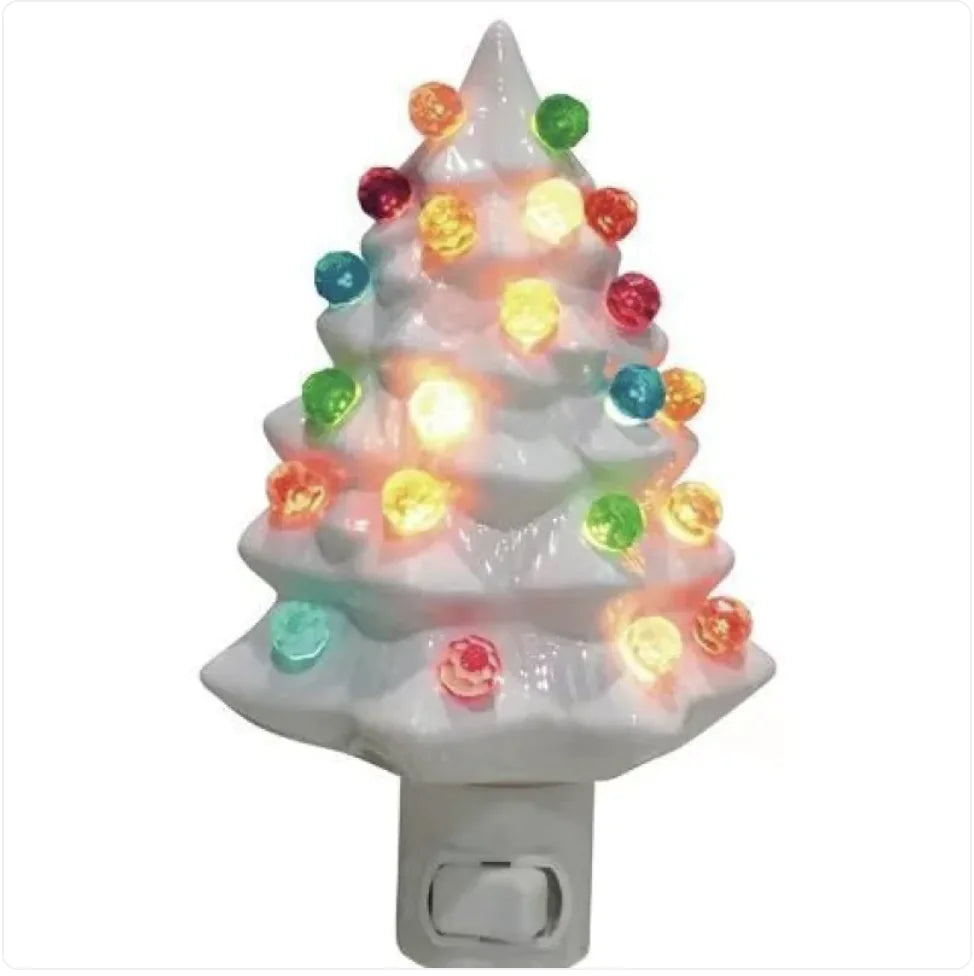 American Standard Plug Ceramic Christmas Tree Night Lamp