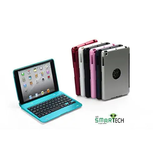 Hard Shell iPad mini case with Bluetooth wireless keyboard in multi colors